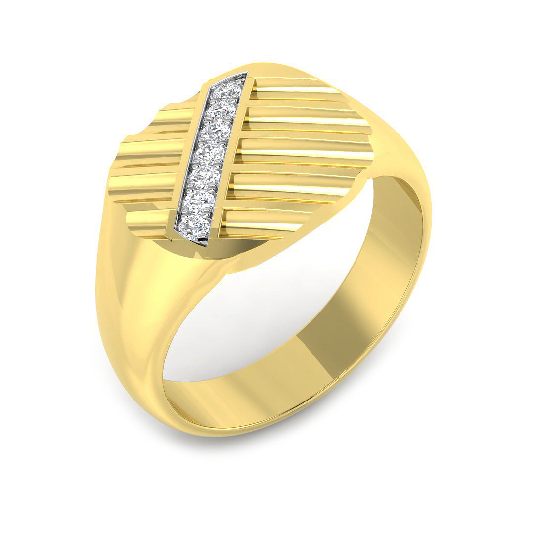 Signet Diamond Ring 0.1ct – SR1053 – 18k Yellow Gold