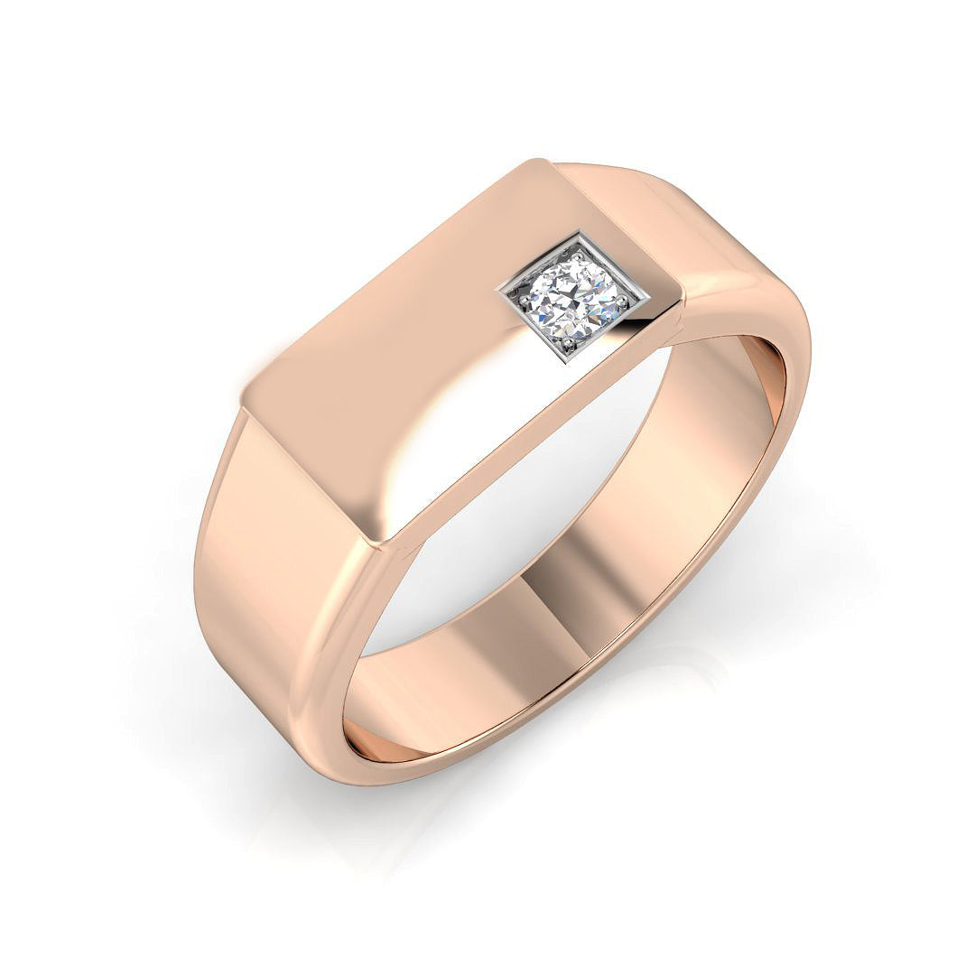 Signet Diamond Ring 0.04ct–0.05ct – SR1054 – 18k Rose Gold