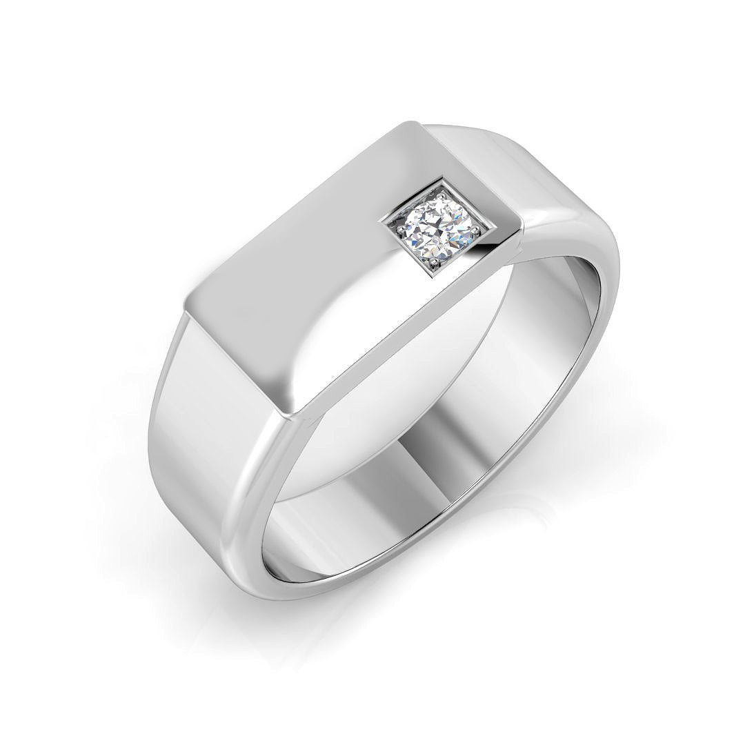 Signet Diamond Ring 0.04ct–0.05ct – SR1054 – 18k White Gold