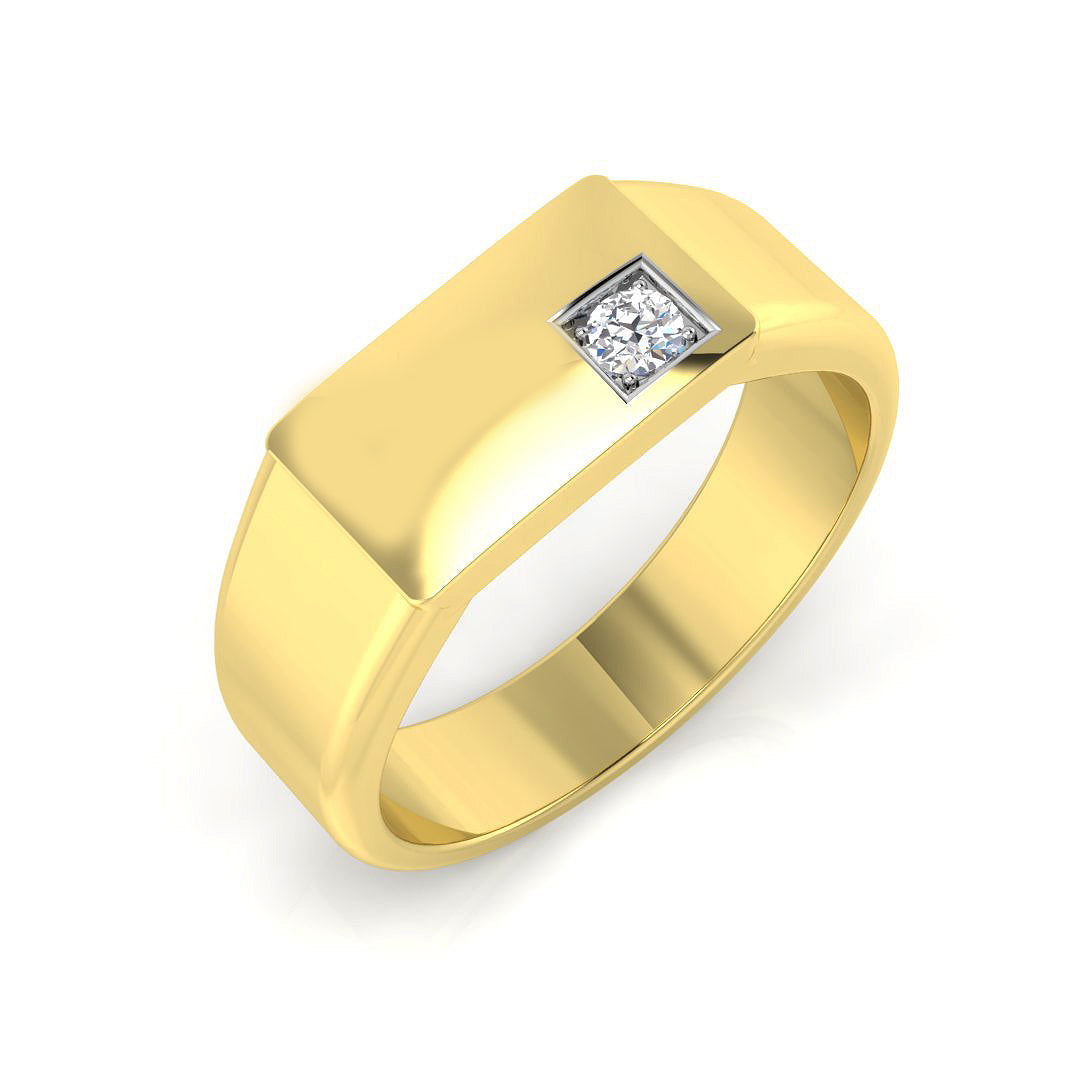 Signet Diamond Ring 0.04ct–0.05ct – SR1054 – 18k Yellow Gold
