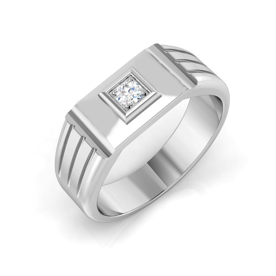 Signet Diamond Ring 0.08ct – SR1055 – 18k White Gold
