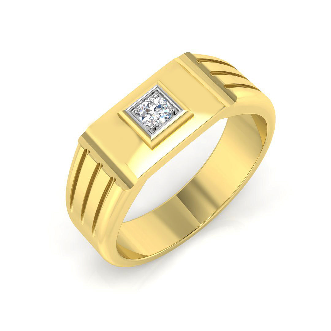 Signet Diamond Ring 0.08ct – SR1055 – 18k Yellow Gold