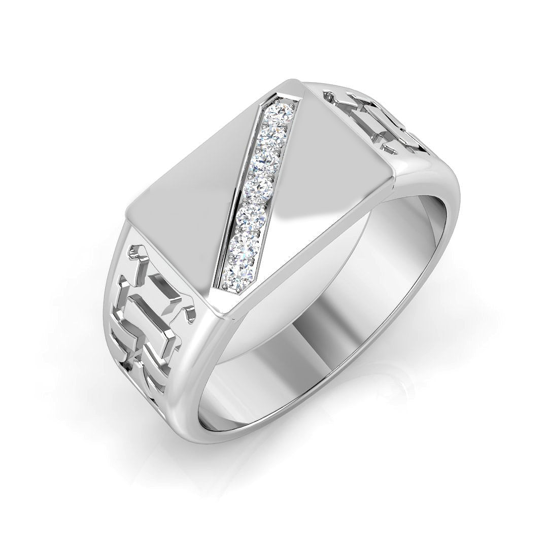 Signet Diamond Ring 0.09ct – SR1056 – 18k White Gold