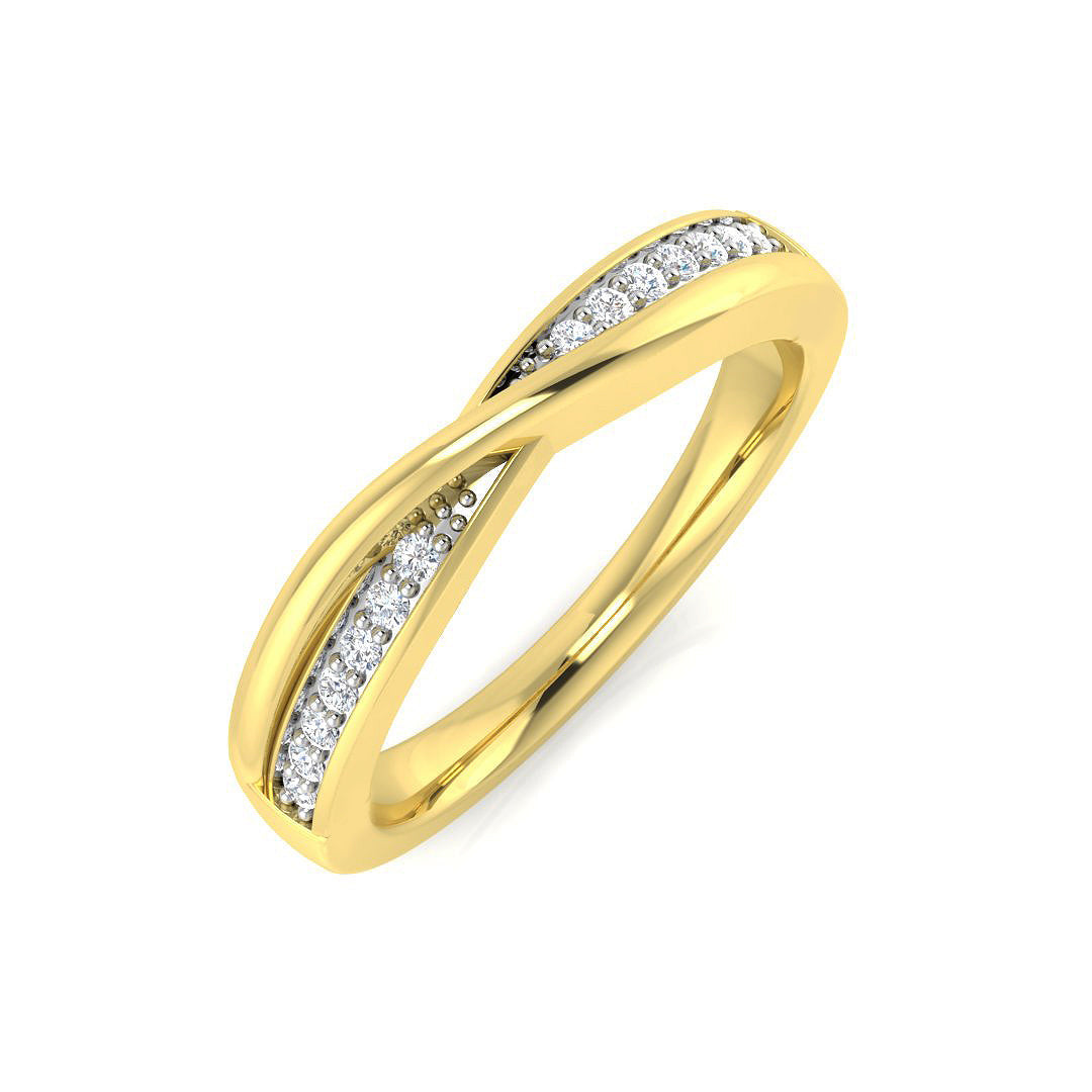 Half Eternity Diamond Ring 0.1ct – SR1072 – 18k Yellow Gold