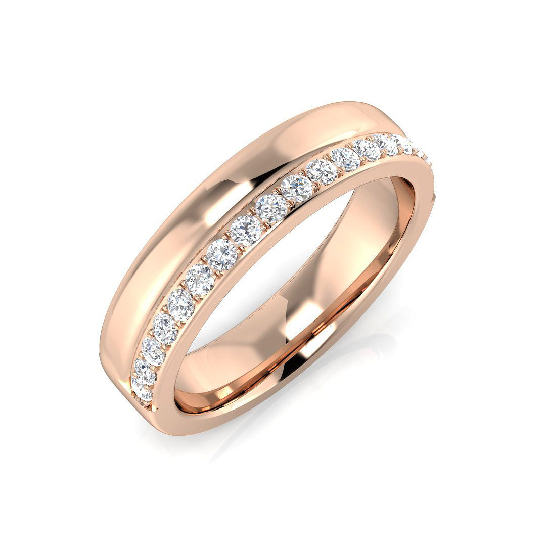 Half Eternity Diamond Ring 0.1ct–0.41ct – SR1079 – 18k Rose Gold