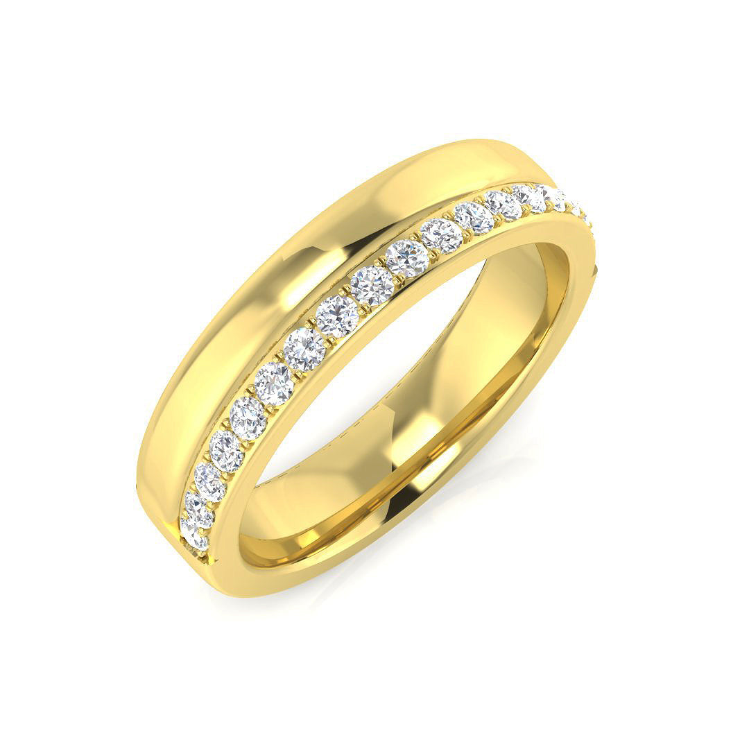 Half Eternity Diamond Ring 0.1ct–0.41ct – SR1079 – 18k Yellow Gold