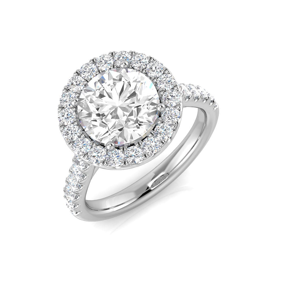 Halo Diamond Ring 3.0ct – SR1147 – 18k White Gold