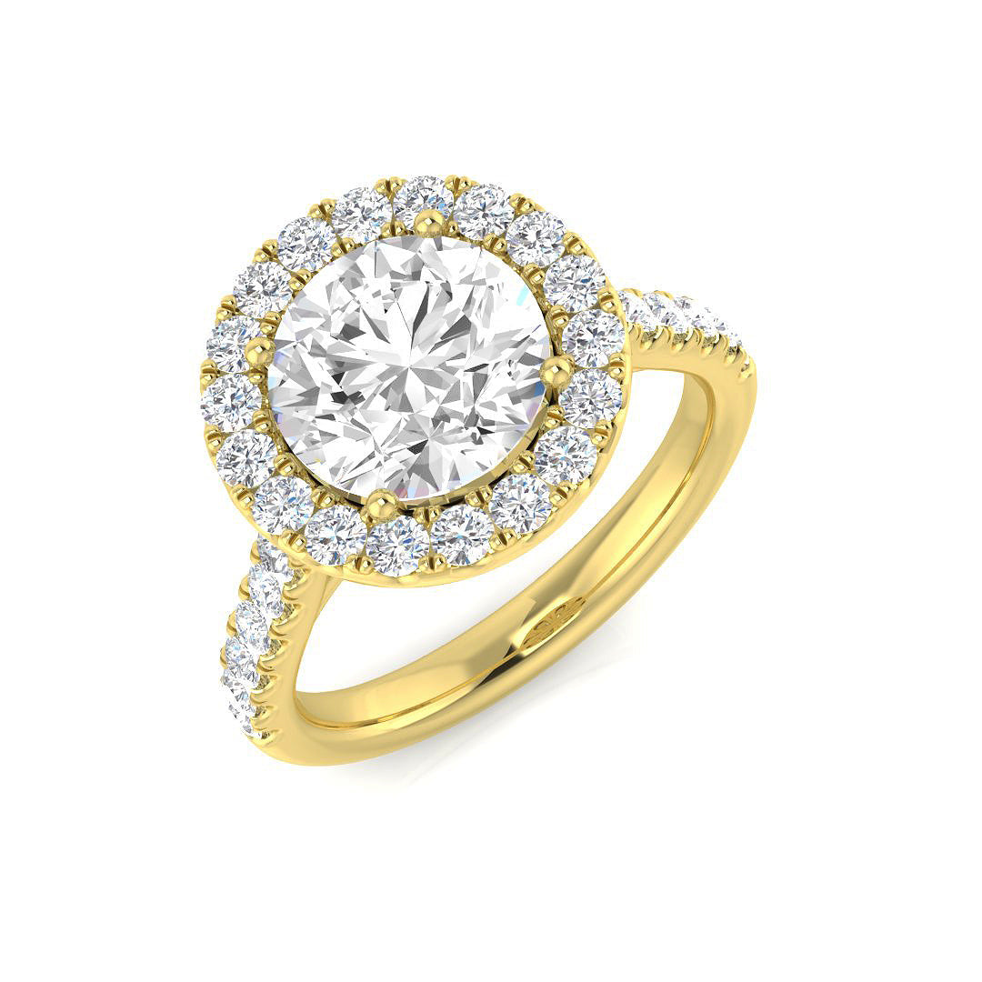 Halo Diamond Ring 3.0ct – SR1147 – 18k Yellow Gold