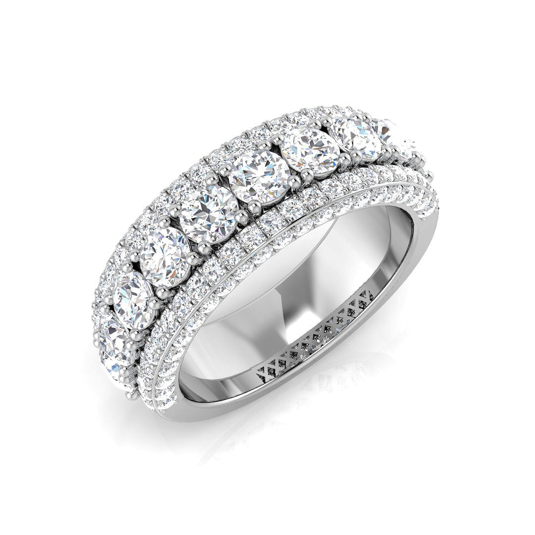Pave Diamond Ring 2.89ct–2.96ct – SR1171 – 18k White Gold