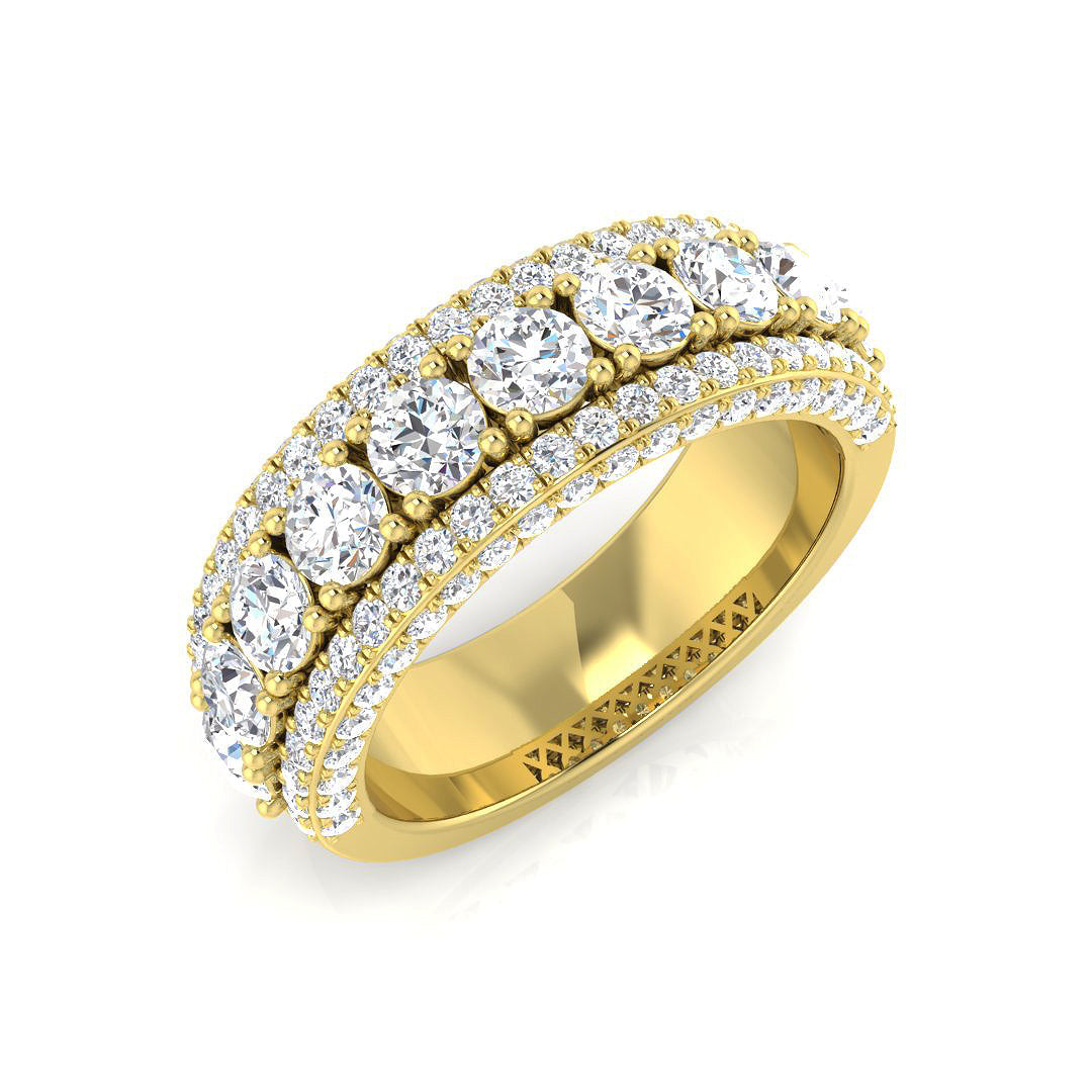 Pave Diamond Ring 2.89ct–2.96ct – SR1171 – 18k Yellow Gold