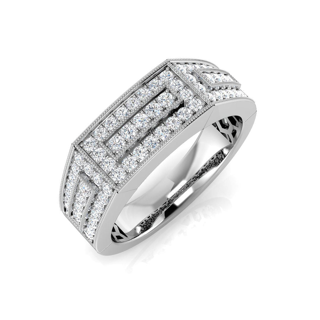 Signet Diamond Ring 0.68ct–0.69ct – SR1196 – 18k White Gold