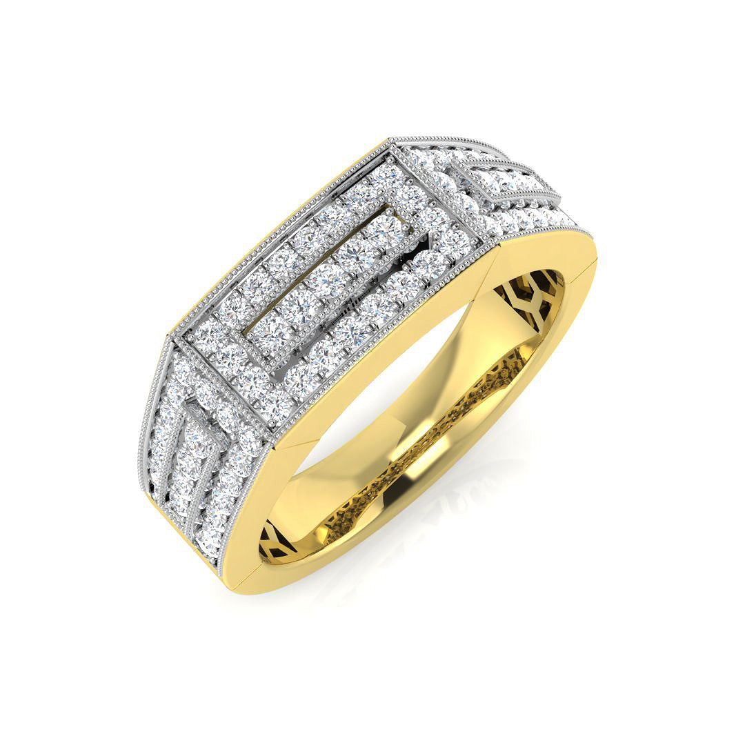Signet Diamond Ring 0.68ct–0.69ct – SR1196 – 18k Yellow Gold