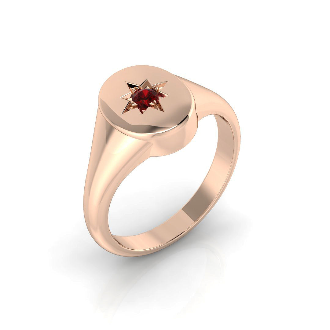 Signet Diamond Ring 0.06ct – SR1231~RY – 18k Rose Gold