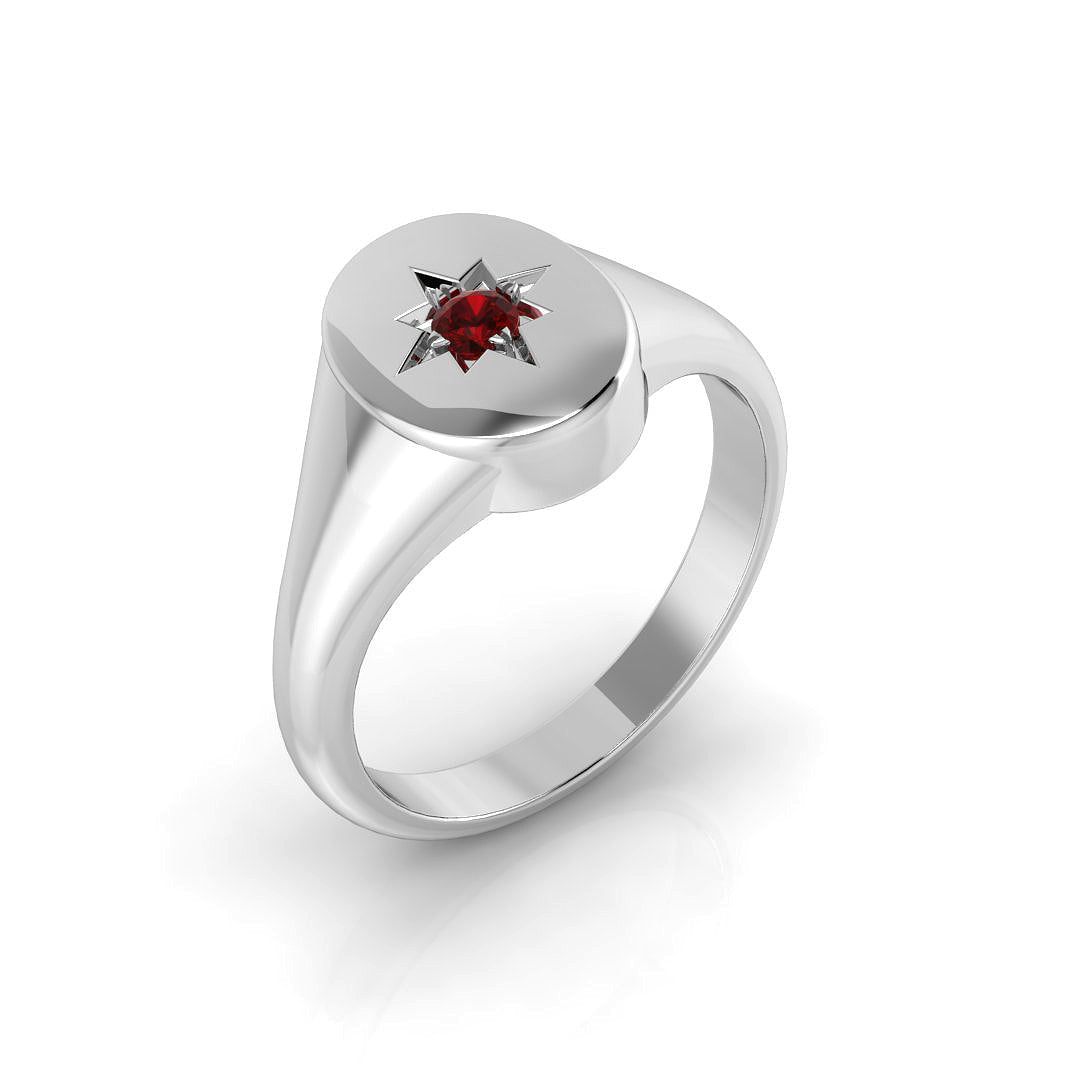 Signet Diamond Ring 0.06ct – SR1231~RY – 18k White Gold