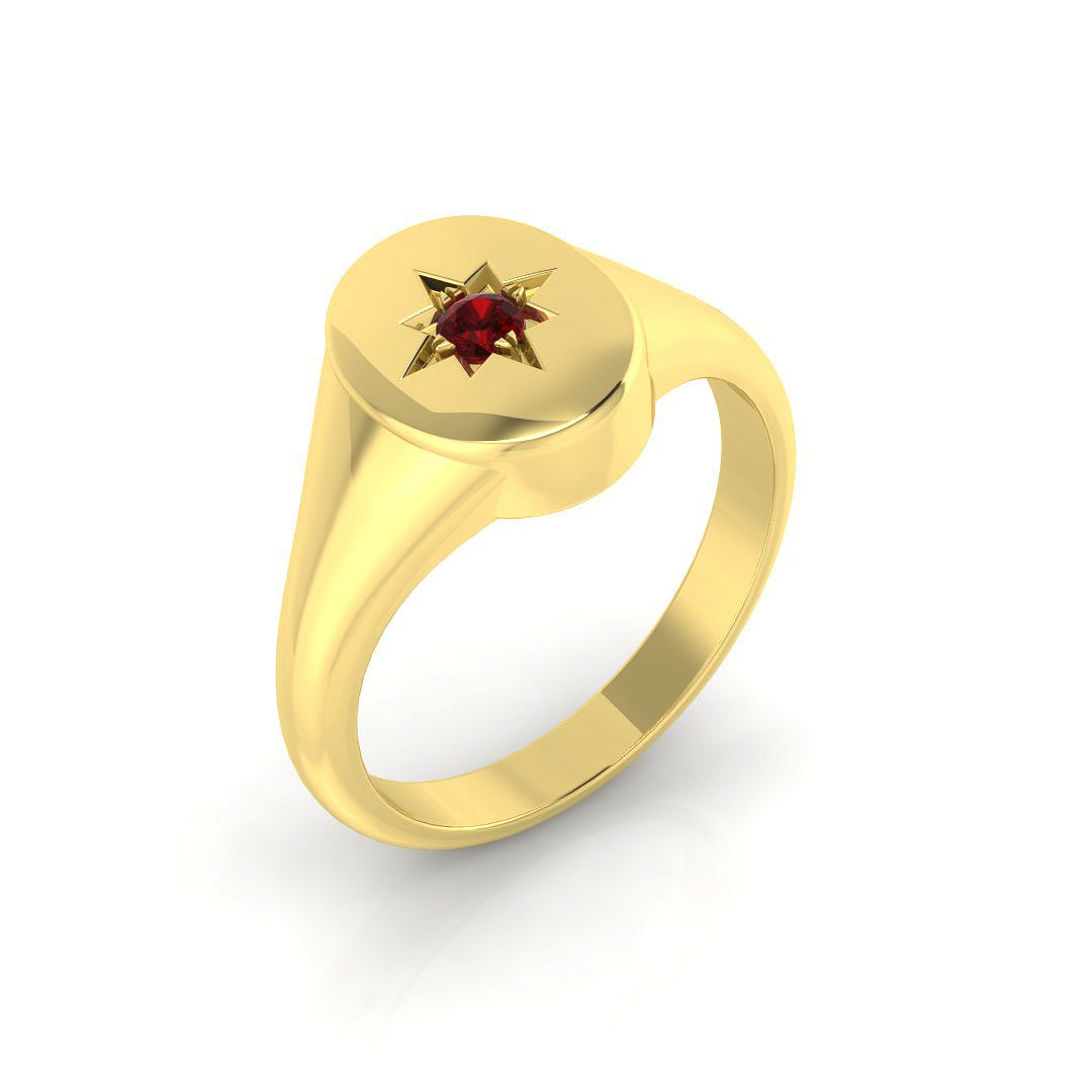 Signet Diamond Ring 0.06ct – SR1231~RY – 18k Yellow Gold