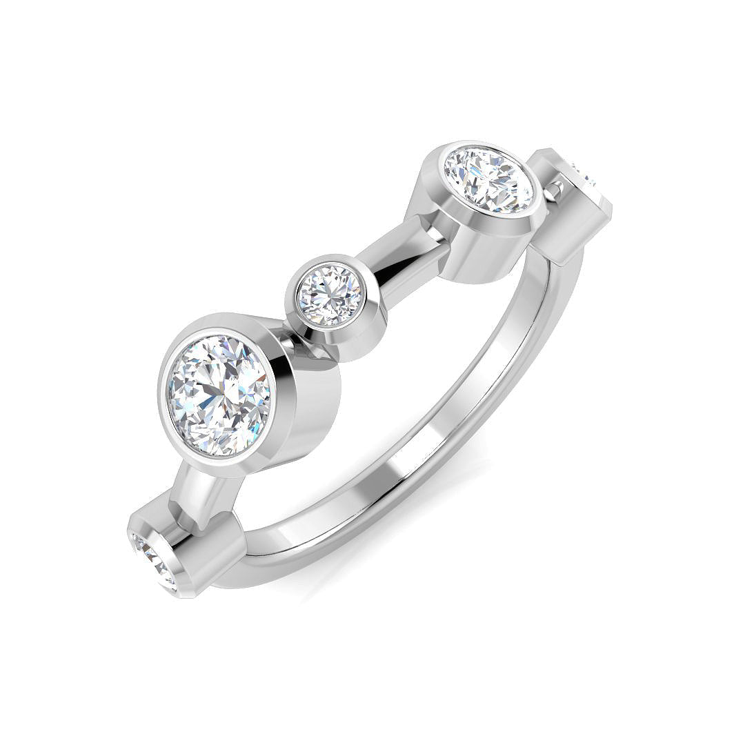 Bubble Diamond Ring 0.42ct–0.71ct – SR1240 – 18k White Gold