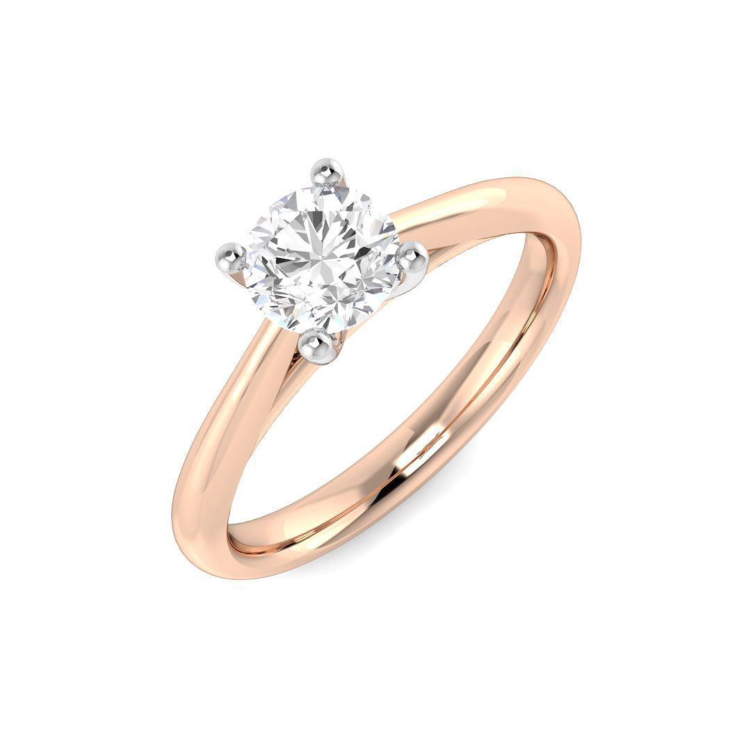 Engagement Diamond Ring 0.6ct – SR125-5.50MM – 18k Rose Gold