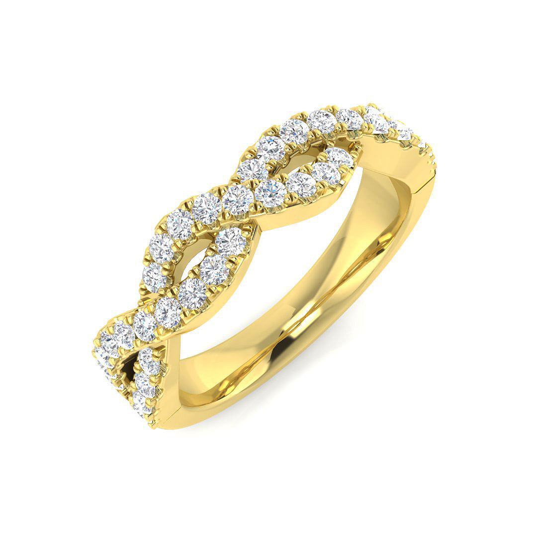 Pave Diamond Ring 0.49ct – SR1311 – 18k Yellow Gold