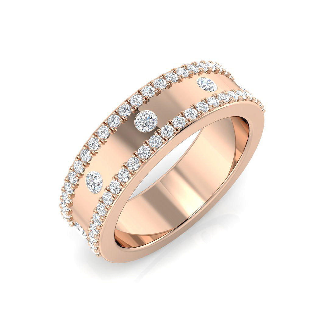 Half Eternity Diamond Ring 0.56ct–0.6ct – SR1335 – 18k Rose Gold