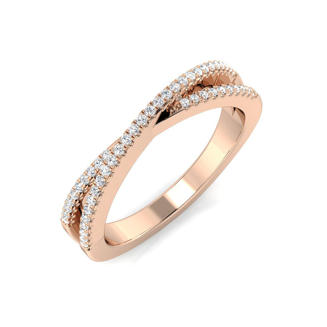 Pave Diamond Ring 0.1ct–0.3ct – SR1347 – 18k Rose Gold