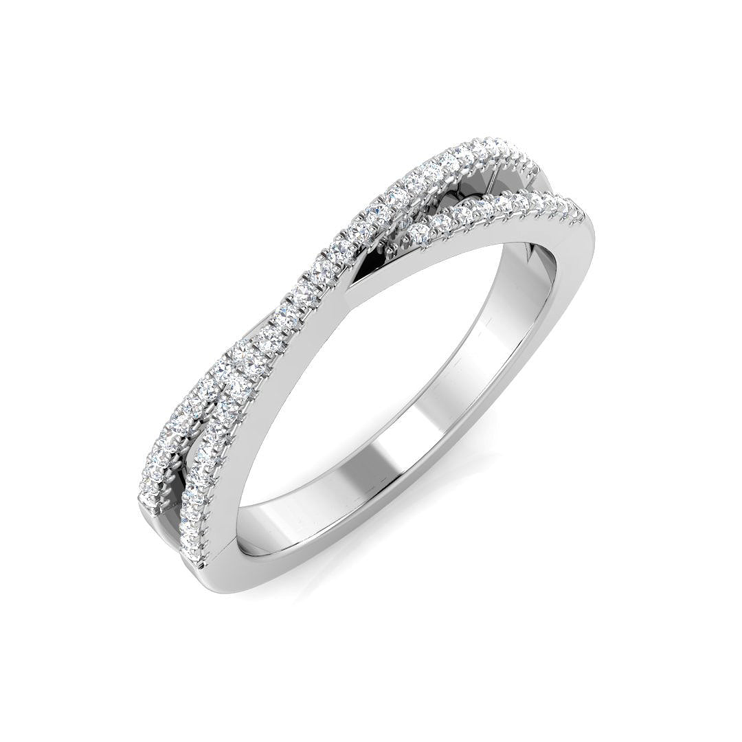Pave Diamond Ring 0.1ct–0.3ct – SR1347 – 18k White Gold
