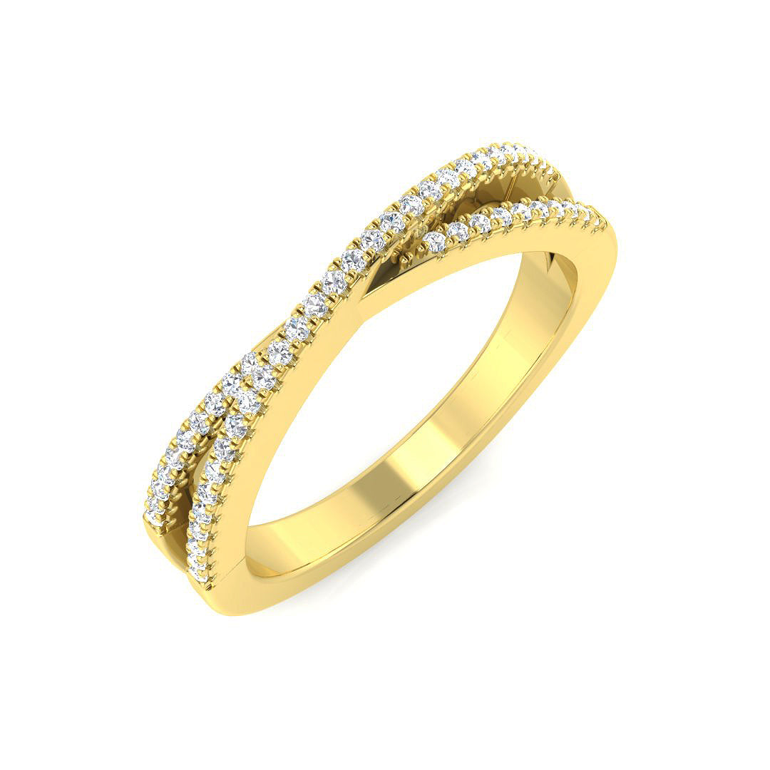 Pave Diamond Ring 0.1ct–0.3ct – SR1347 – 18k Yellow Gold