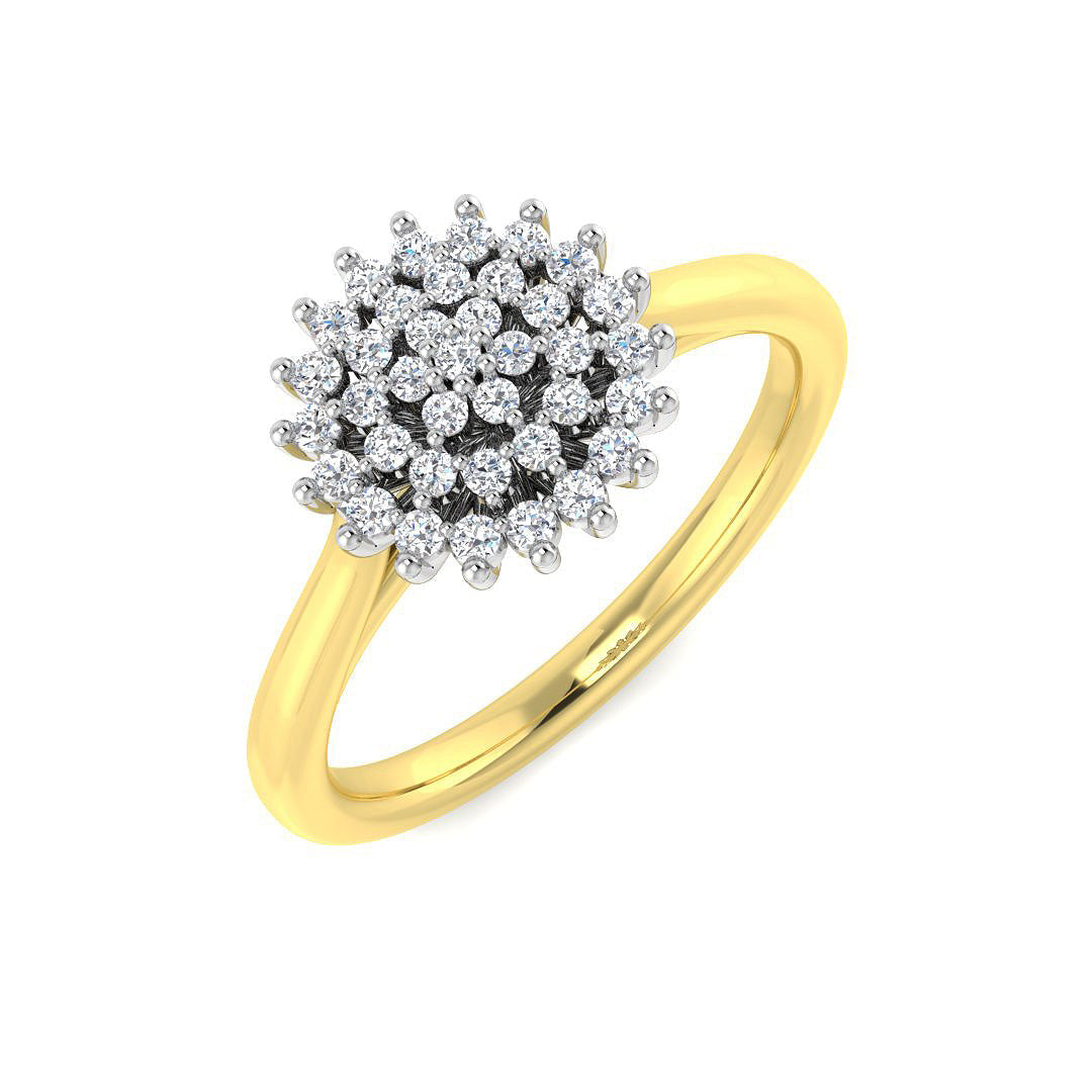 Cluster Diamond Ring 0.21ct–0.53ct – SR1350 – 9k Two Tone Gold