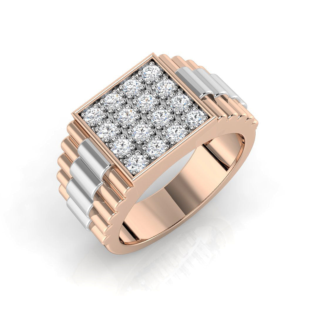 Signet Diamond Ring 0.24ct–0.51ct – SR1369 – 18k Rose Gold