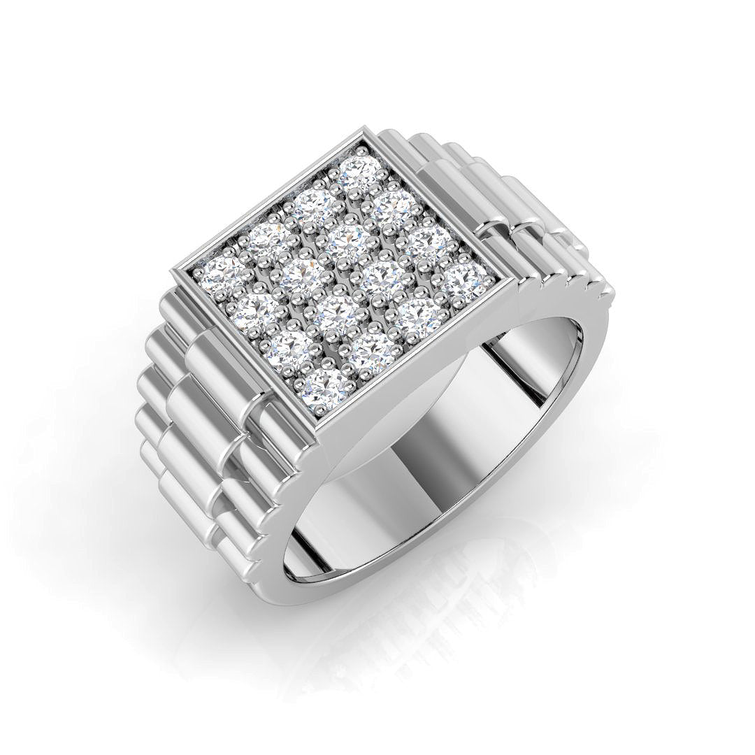 Signet Diamond Ring 0.24ct–0.51ct – SR1369 – 18k White Gold