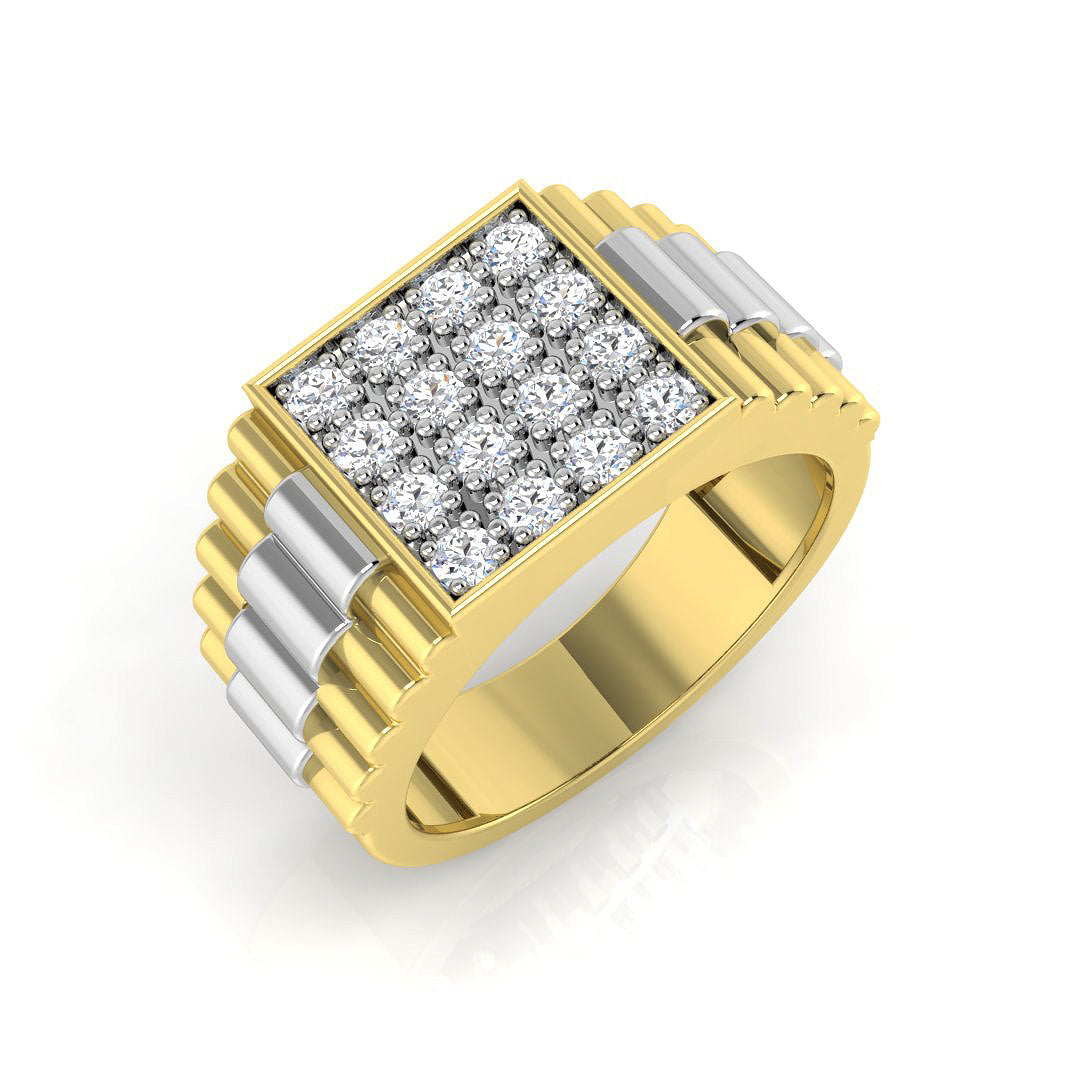 Signet Diamond Ring 0.24ct–0.51ct – SR1369 – 18k Yellow Gold