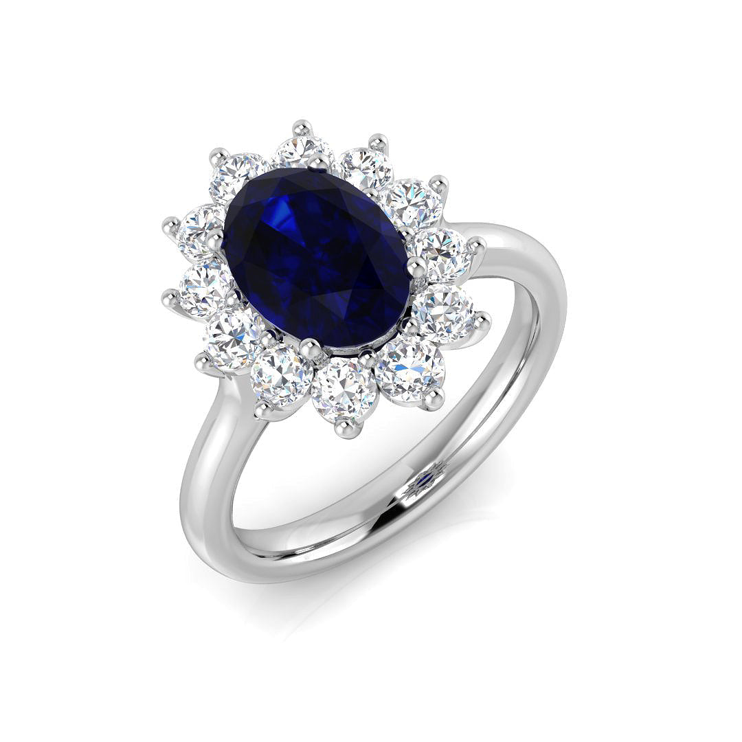 Cluster Diamond Ring 1.92ct–3.43ct – SR136~BS – 18k White Gold