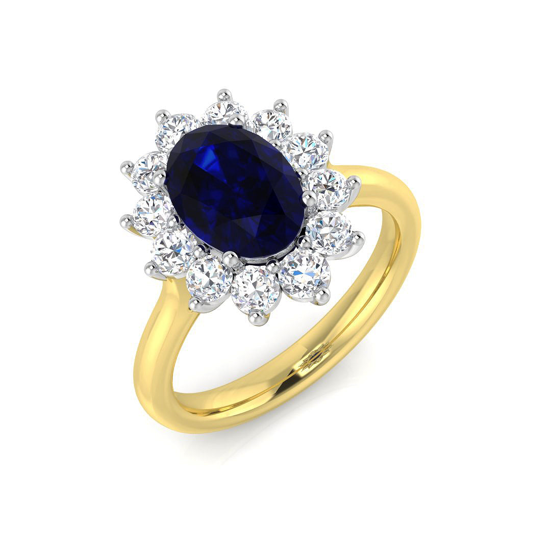 Cluster Diamond Ring 1.92ct–3.43ct – SR136~BS – 18k Yellow Gold