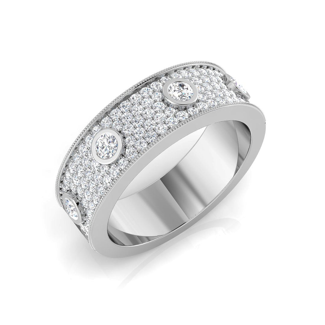 Pave Diamond Ring 0.76ct – SR1393 – 18k White Gold
