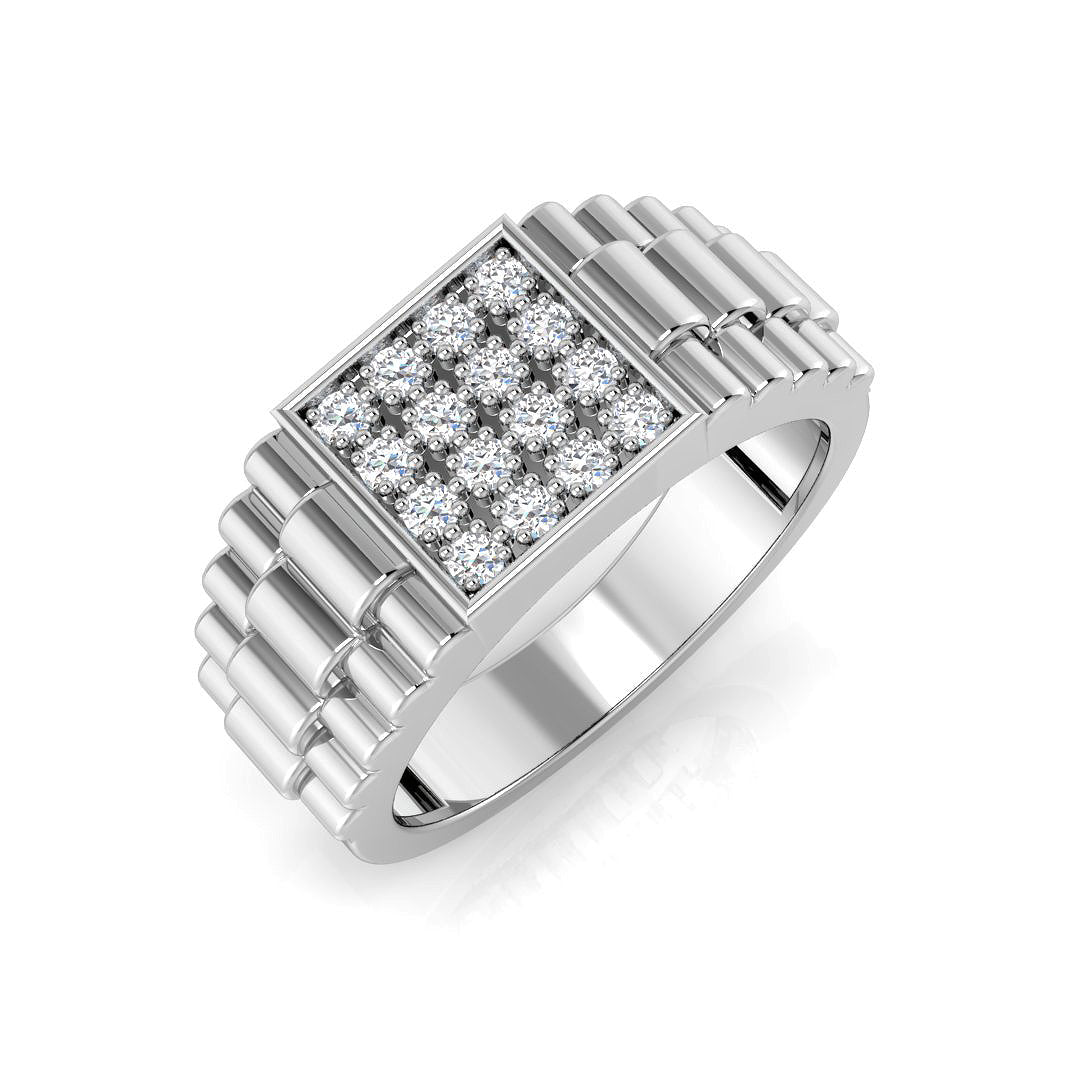 Signet Diamond Ring 0.24ct–0.51ct – SR1369 – 18k White Gold