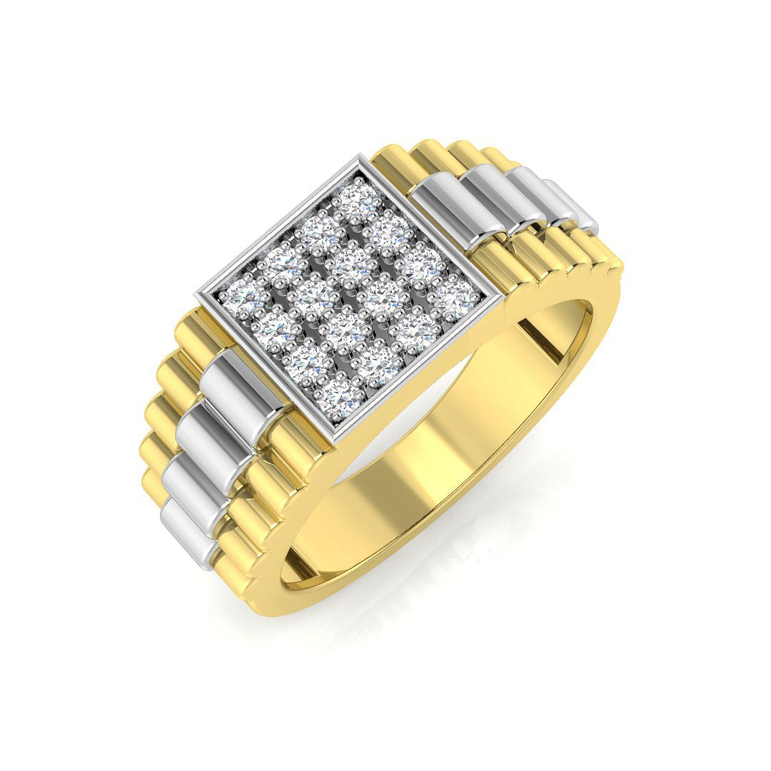 Signet Diamond Ring 0.24ct–0.51ct – SR1369 – 18k Yellow Gold