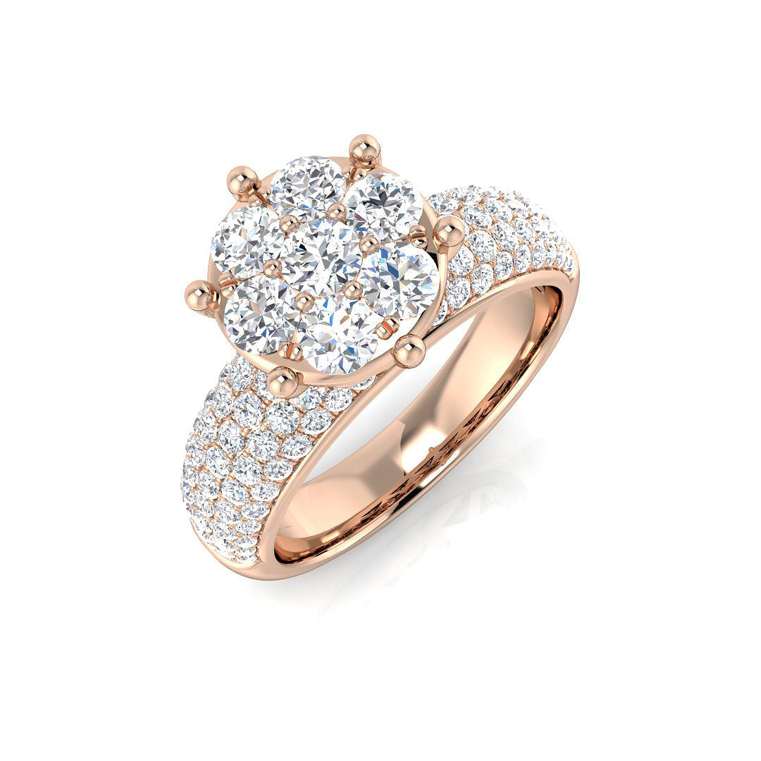 Cluster Diamond Ring 1.56ct – SR140 – 18k Rose Gold