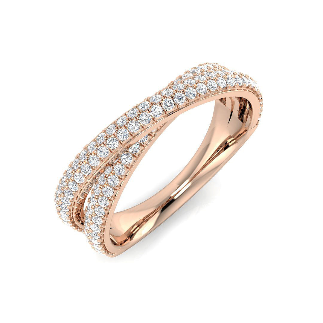 Pave Diamond Ring 0.39ct–0.56ct – SR1452 – 18k Rose Gold