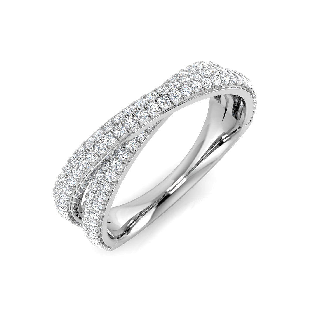 Pave Diamond Ring 0.39ct–0.56ct – SR1452 – 18k White Gold