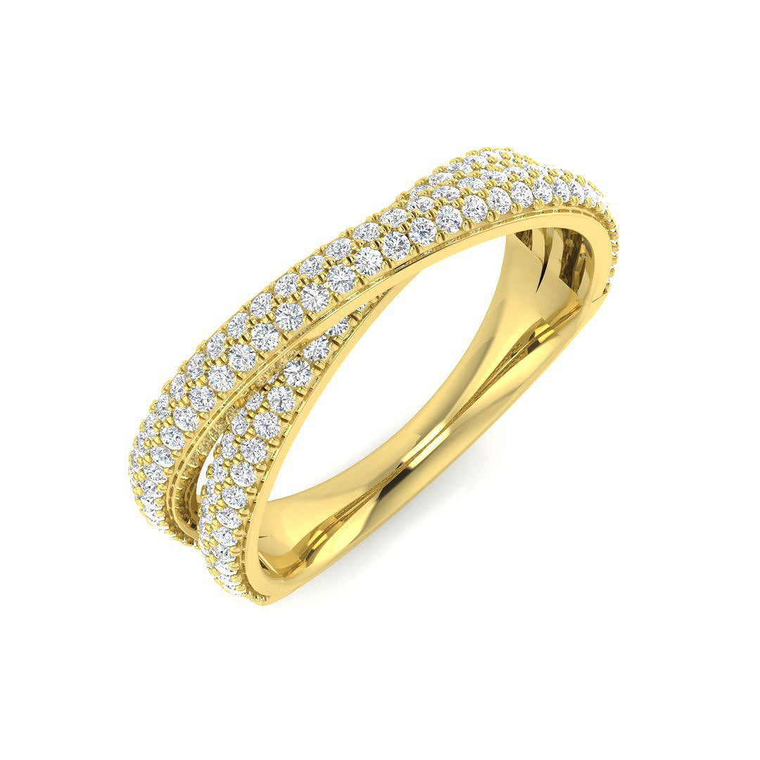 Pave Diamond Ring 0.39ct–0.56ct – SR1452 – 18k Yellow Gold