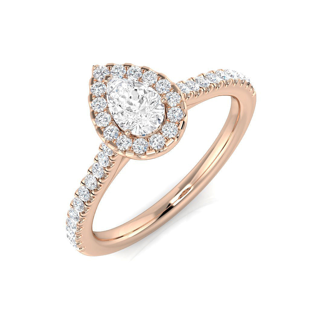 Halo Diamond Ring 0.55ct–5.71ct – SR530 – 18k Rose Gold