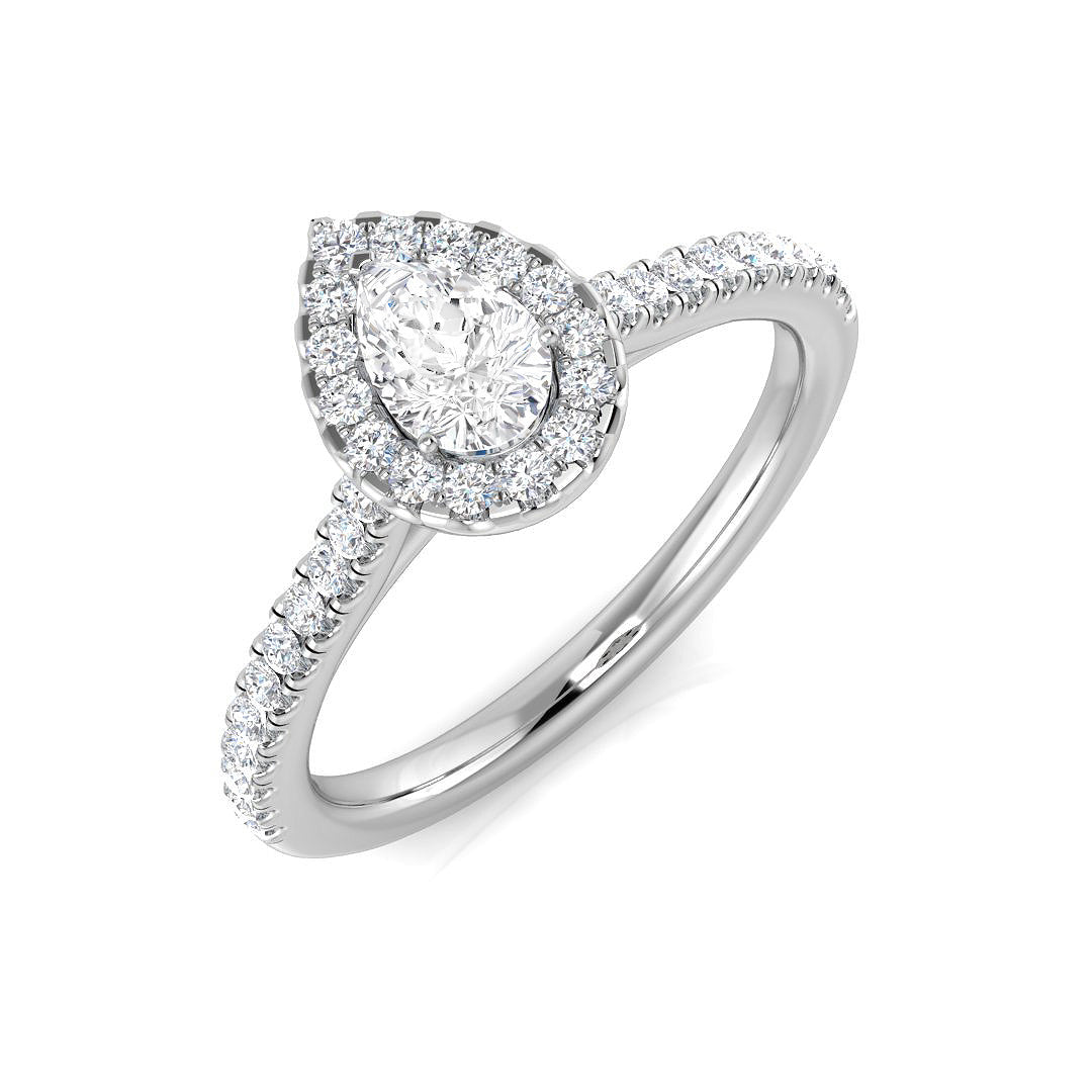 Halo Diamond Ring 0.55ct–5.71ct – SR530 – 18k White Gold