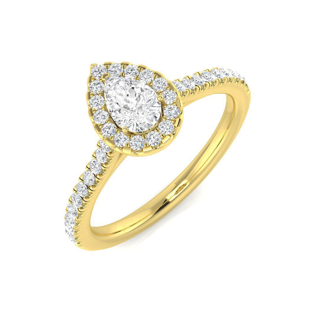 Halo Diamond Ring 0.55ct–5.71ct – SR530 – 18k Yellow Gold