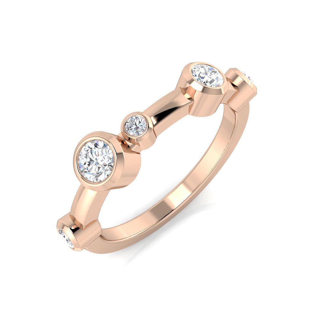 Bubble Diamond Ring 0.42ct–0.71ct – SR1240 – 18k Rose Gold