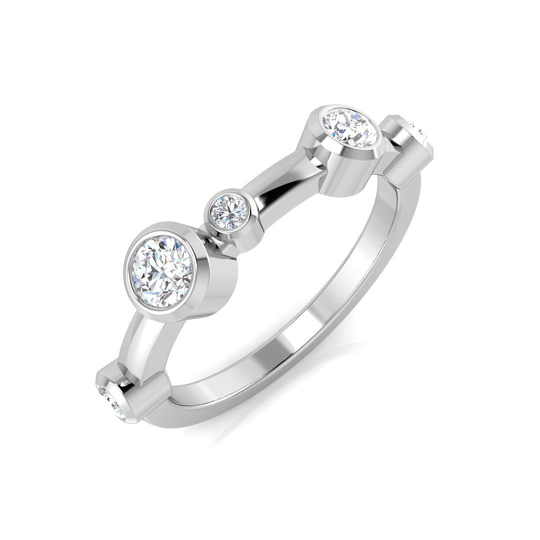 Bubble Diamond Ring 0.42ct–0.71ct – SR1240 – 18k White Gold