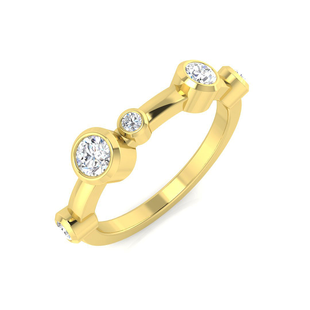 Bubble Diamond Ring 0.42ct–0.71ct – SR1240 – 18k Yellow Gold