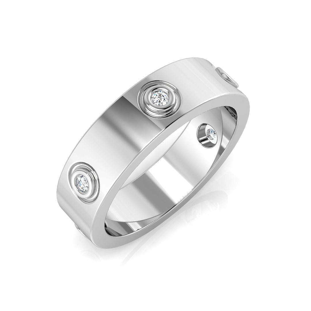 Half Eternity Diamond Ring 0.09ct–0.11ct – SR1466 – 18k White Gold