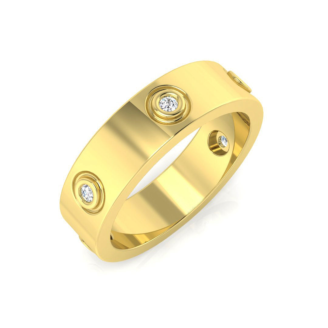 Half Eternity Diamond Ring 0.09ct–0.11ct – SR1466 – 18k Yellow Gold