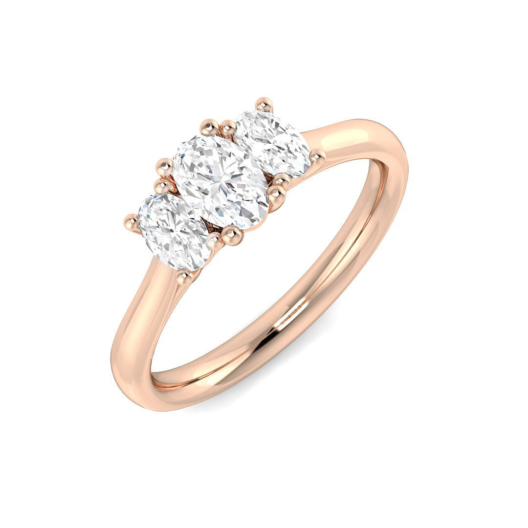 Three Stone Diamond Ring 0.66ct – SR150 – 18k Rose Gold