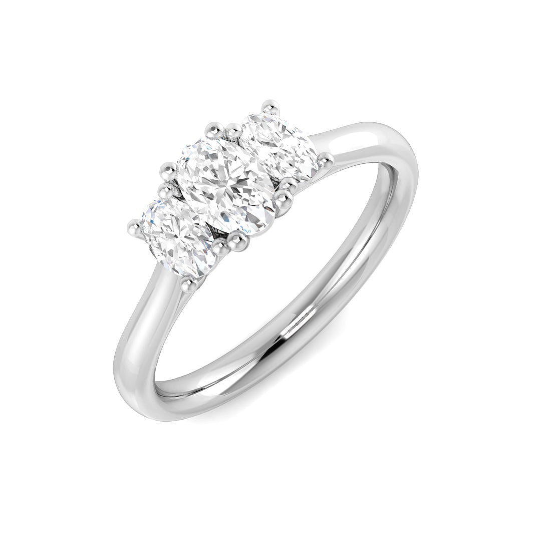 Three Stone Diamond Ring 0.66ct – SR150 – 18k White Gold