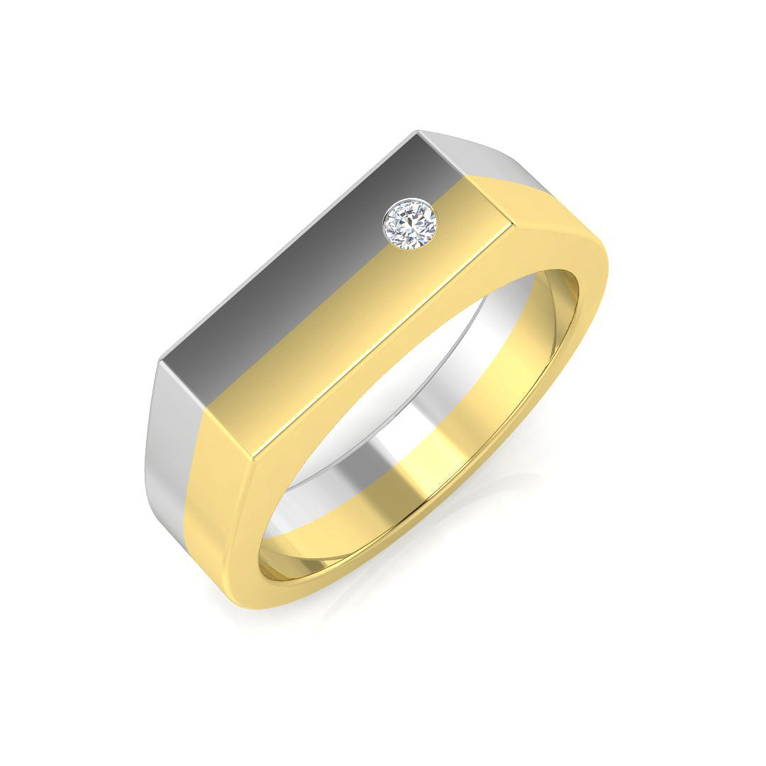 Signet Diamond Ring 0.06ct–0.07ct – SR1524A – 18k Two Tone Gold